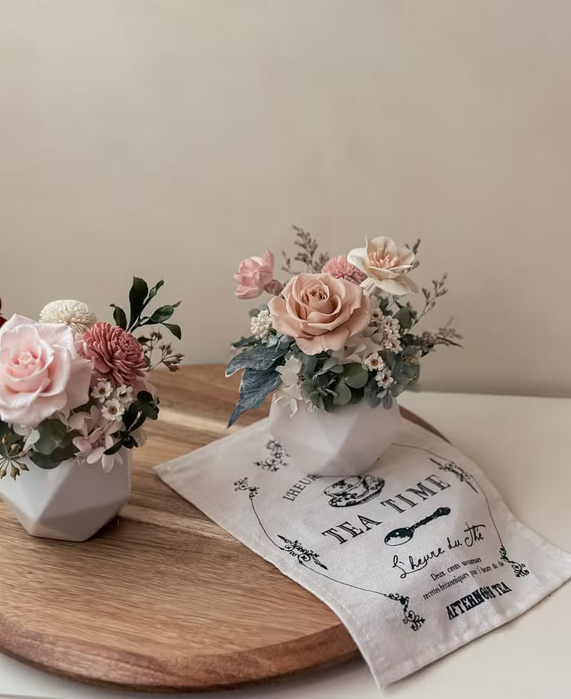 優雅氣質 盆花 永生花 桌花 居家佈置