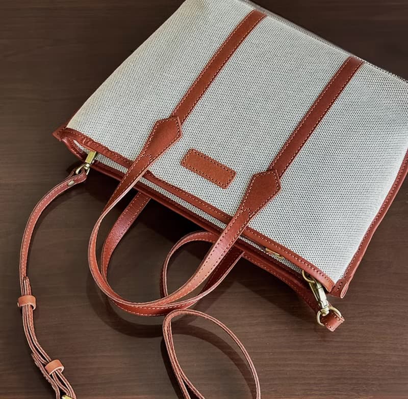 真皮手提包 復古大容量單肩包 帆布托特包 牛皮斜挎包 休閒斜背包