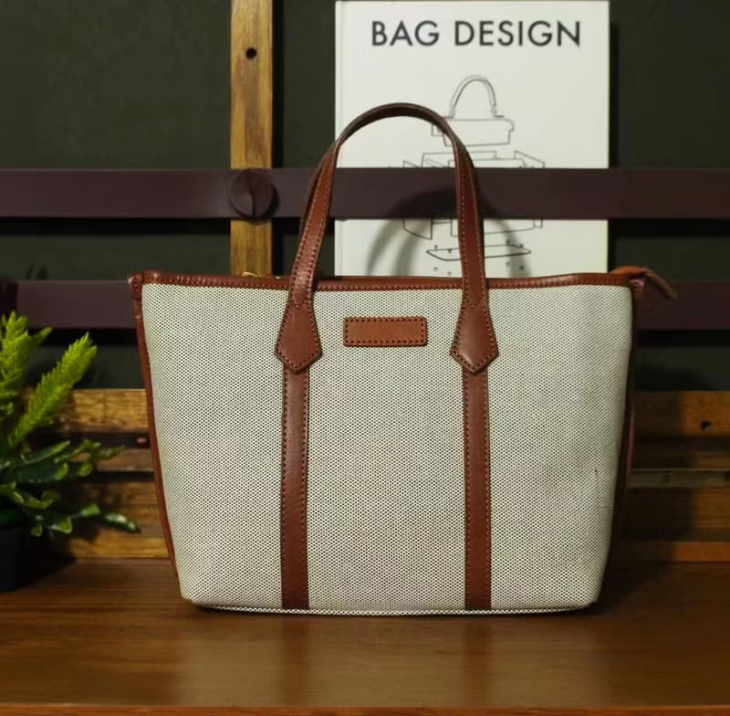 真皮手提包 復古大容量單肩包 帆布托特包 牛皮斜挎包 休閒斜背包