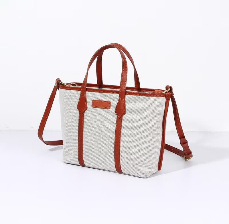 真皮手提包 復古大容量單肩包 帆布托特包 牛皮斜挎包 休閒斜背包