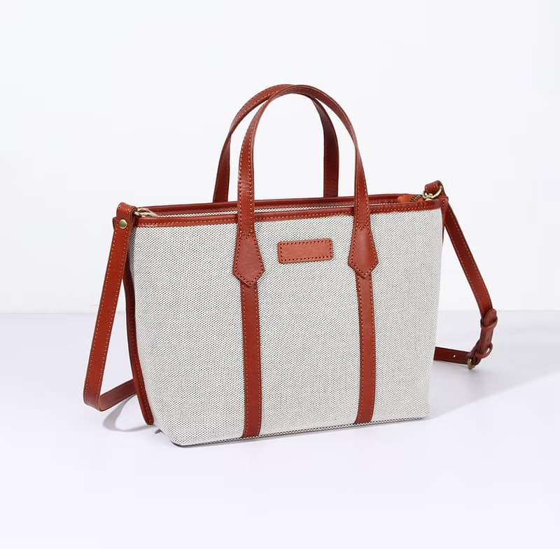 真皮手提包 復古大容量單肩包 帆布托特包 牛皮斜挎包 休閒斜背包