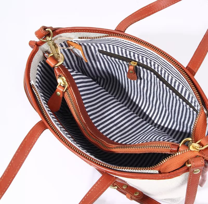 真皮手提包 復古大容量單肩包 帆布托特包 牛皮斜挎包 休閒斜背包