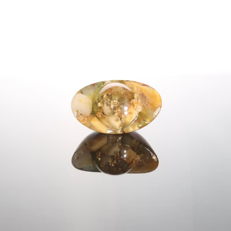【畢業禮物】招財金元寶擺飾黃玉款-開運水晶金箔聚寶盆