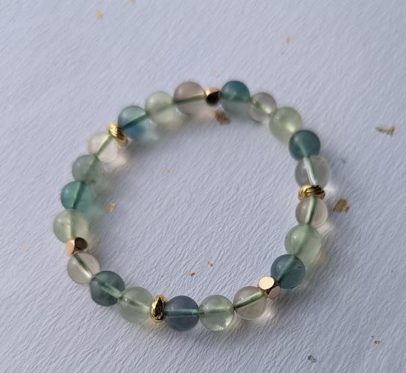 葡萄石×綠螢石x檸檬晶 水晶設計款手鍊【7mm】