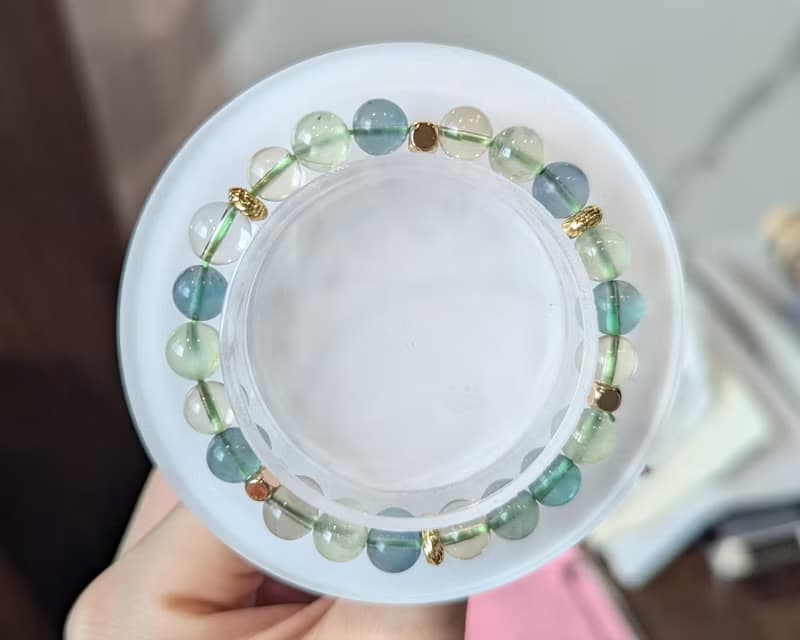 葡萄石×綠螢石x檸檬晶 水晶設計款手鍊【7mm】