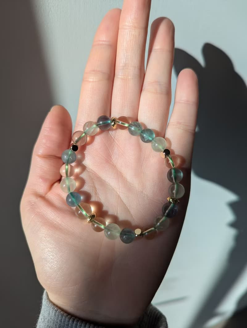 葡萄石×綠螢石x檸檬晶 水晶設計款手鍊【7mm】