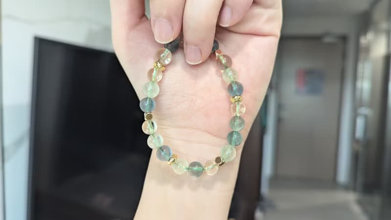 葡萄石×綠螢石x檸檬晶 水晶設計款手鍊【7mm】