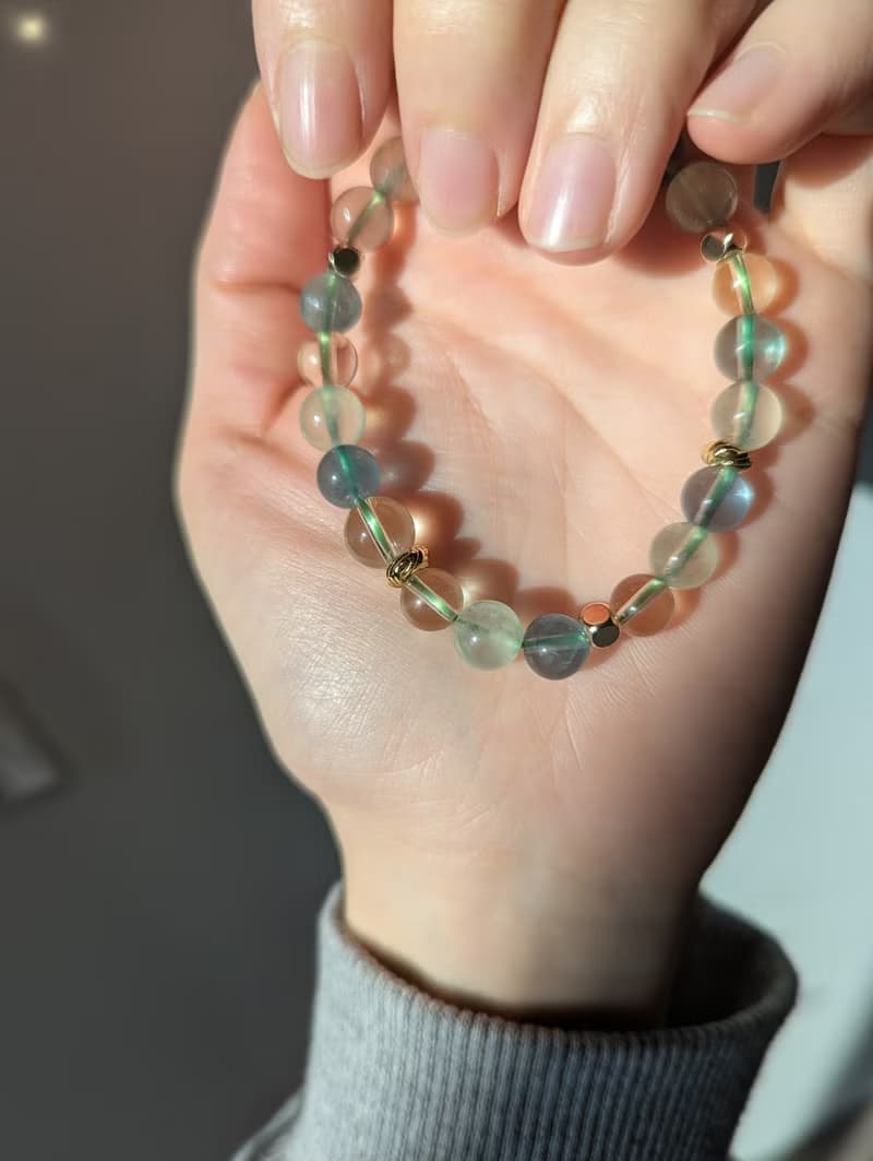 葡萄石×綠螢石x檸檬晶 水晶設計款手鍊【7mm】