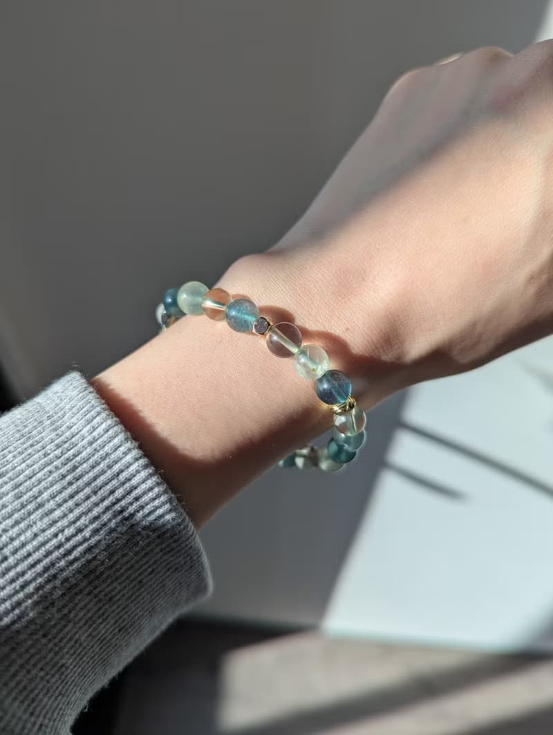 葡萄石×綠螢石x檸檬晶 水晶設計款手鍊【7mm】
