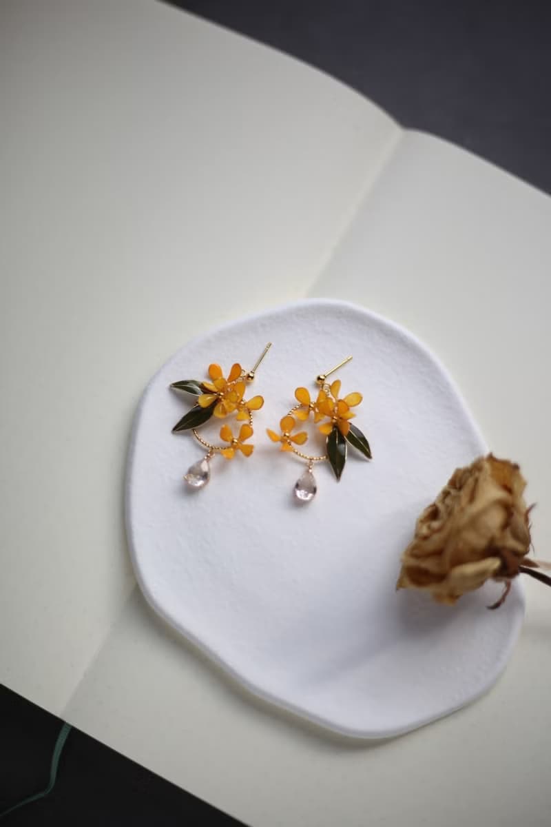 金木樨 - 桂花 手工樹脂耳環 禮物