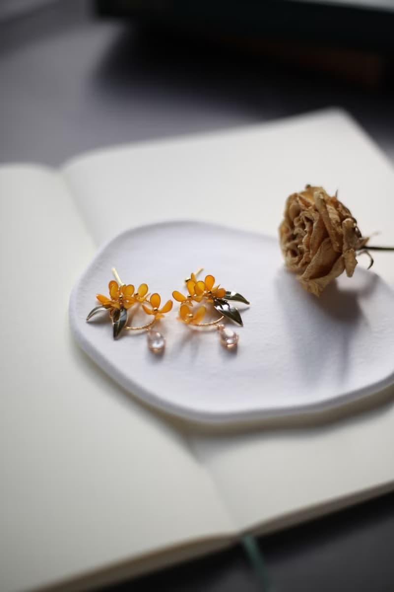 金木樨 - 桂花 手工樹脂耳環 禮物