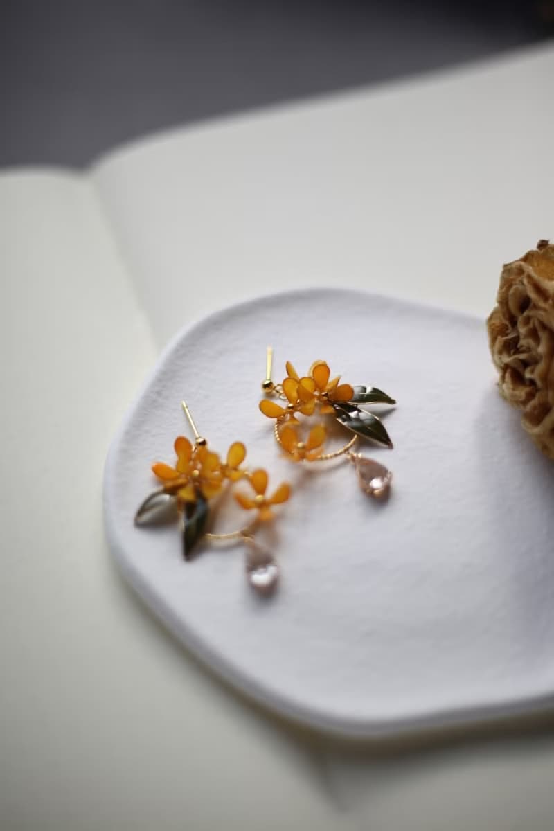 金木樨 - 桂花 手工樹脂耳環 禮物