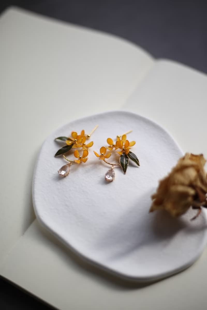 金木樨 - 桂花 手工樹脂耳環 禮物