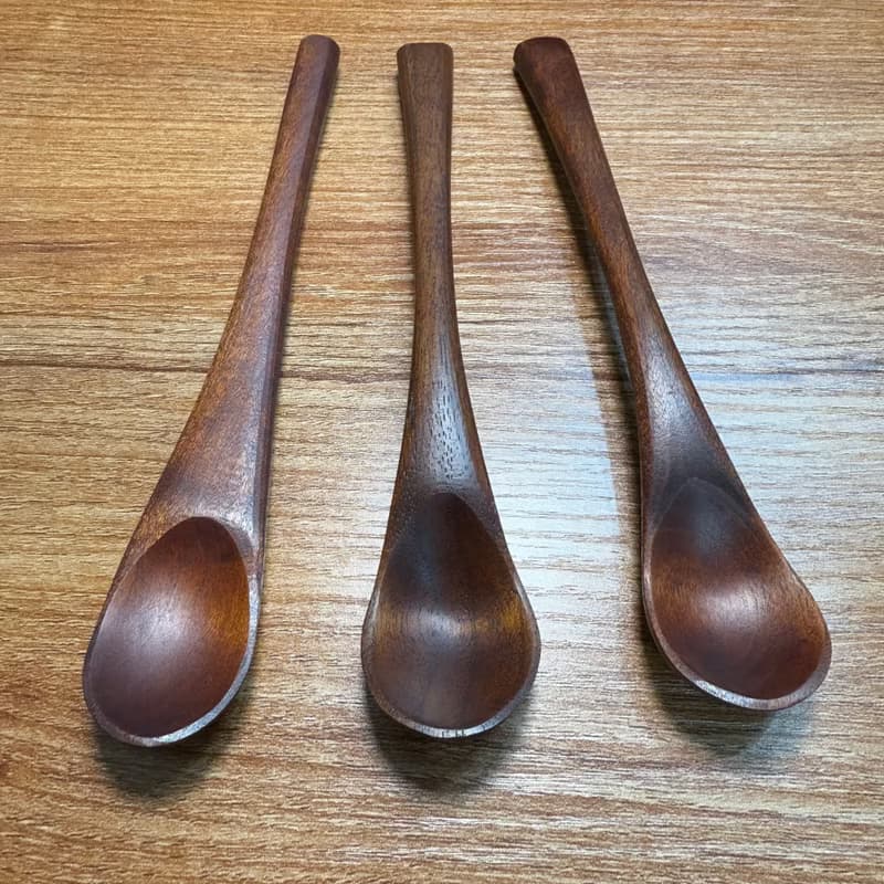 手刻甜點匙/茶匙-拭漆