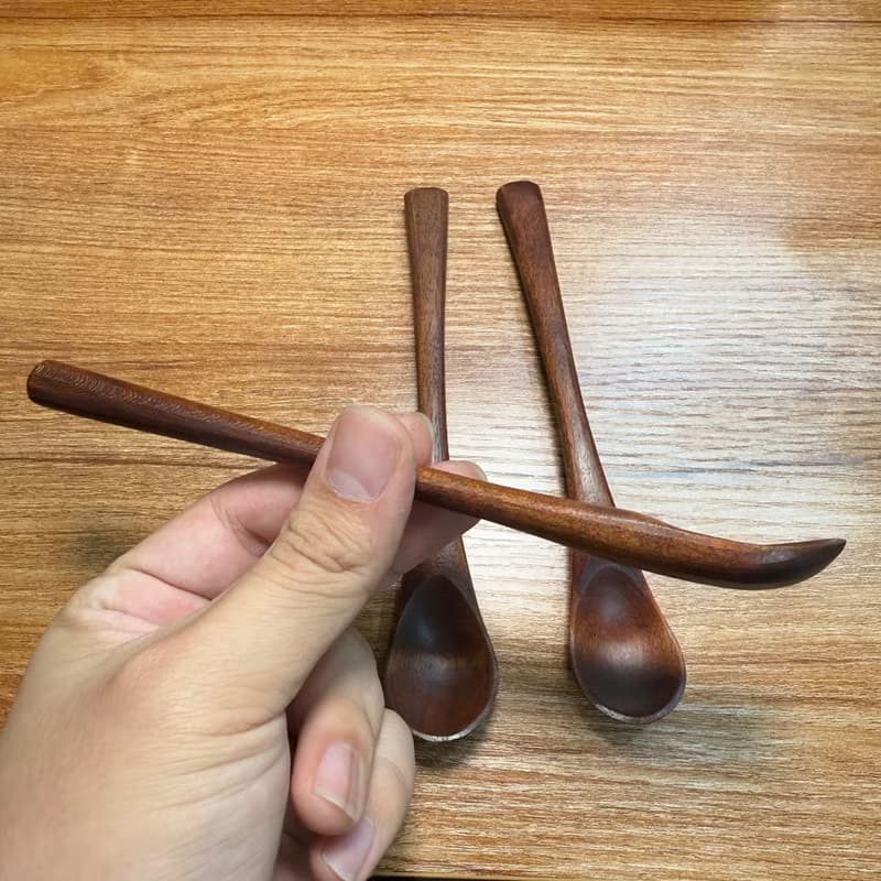 手刻甜點匙/茶匙-拭漆