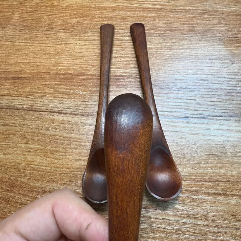 手刻甜點匙/茶匙-拭漆