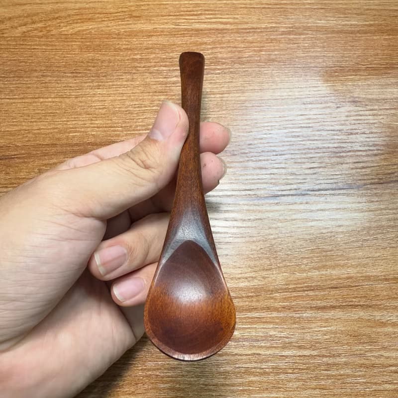 手刻甜點匙/茶匙-拭漆