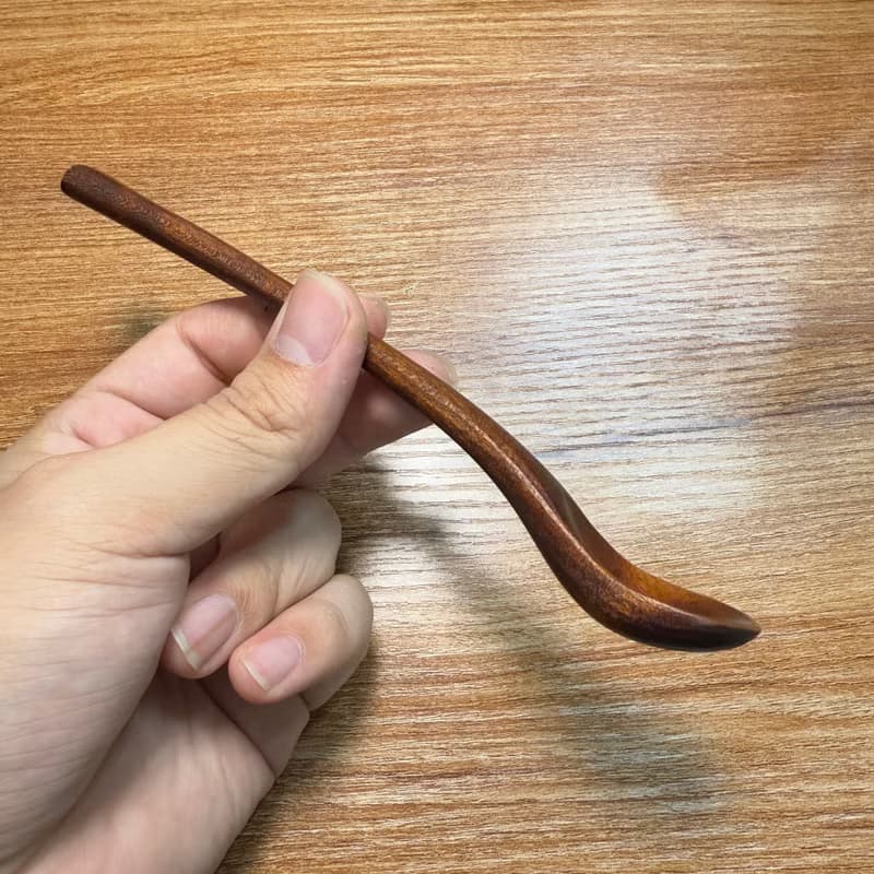 手刻甜點匙/茶匙-拭漆