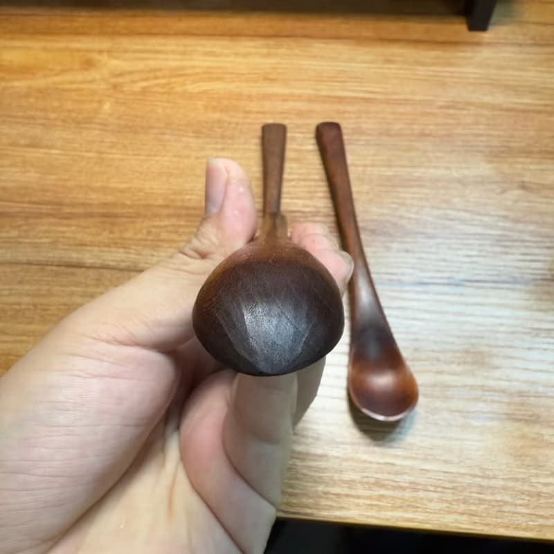 手刻甜點匙/茶匙-拭漆