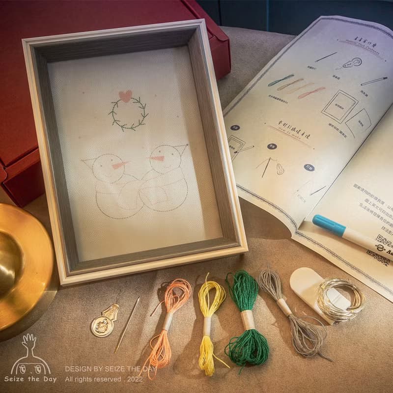 獨家聖誕禮盒 浪漫點燈 刺繡材料包 DIY /交換禮物