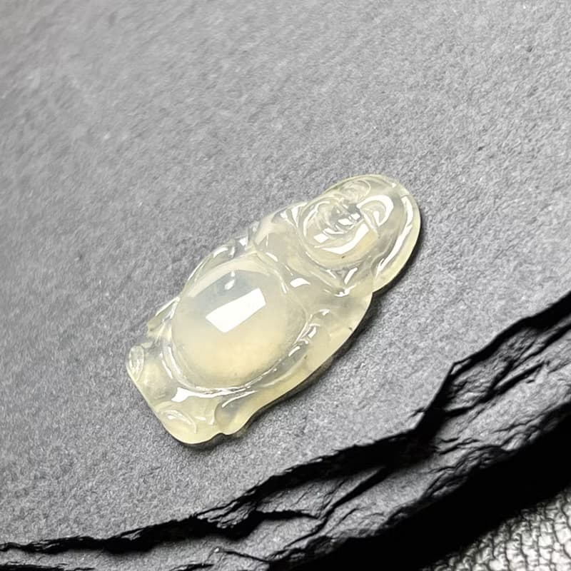 冰種翡翠彌勒佛 | 天然緬甸玉A貨翡翠 | 送禮