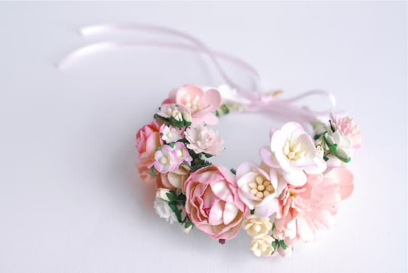 Paper Flower, pink corsage, Wedding, pink peony and some small flowers (middle are size 4.5 cm.) pink Color.