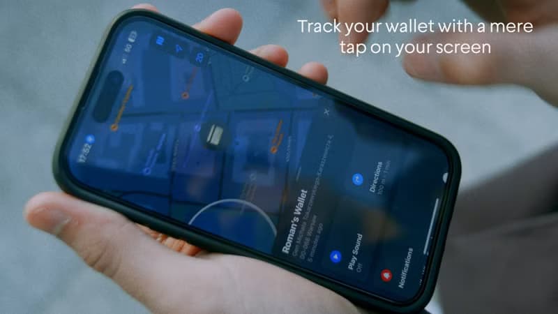 皮革 AirTag 錢包附帶鈔票夾