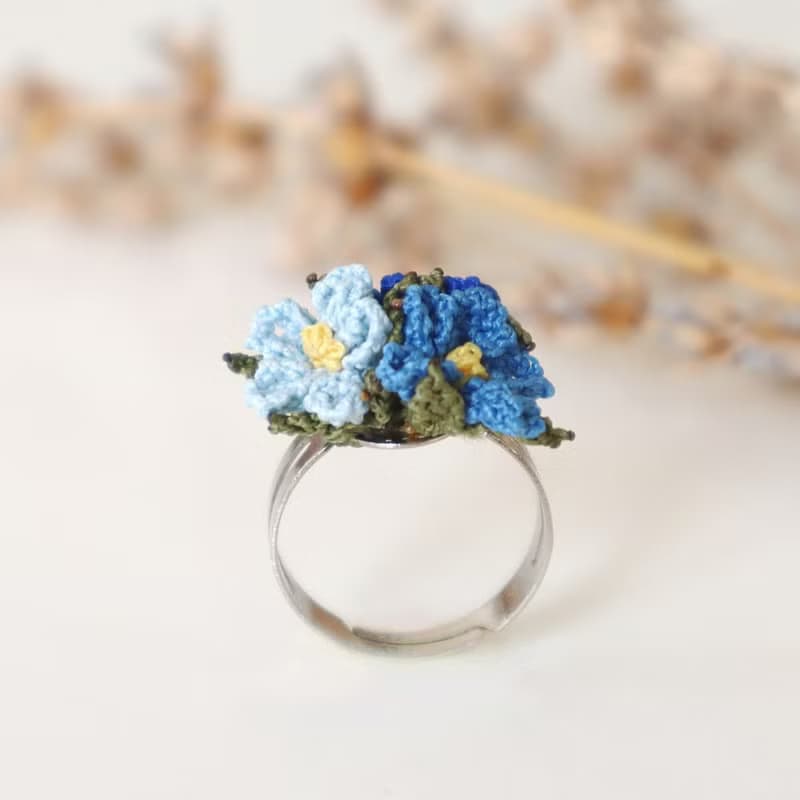 PREMIUMレースのリング【ブーケ】サマースカイ