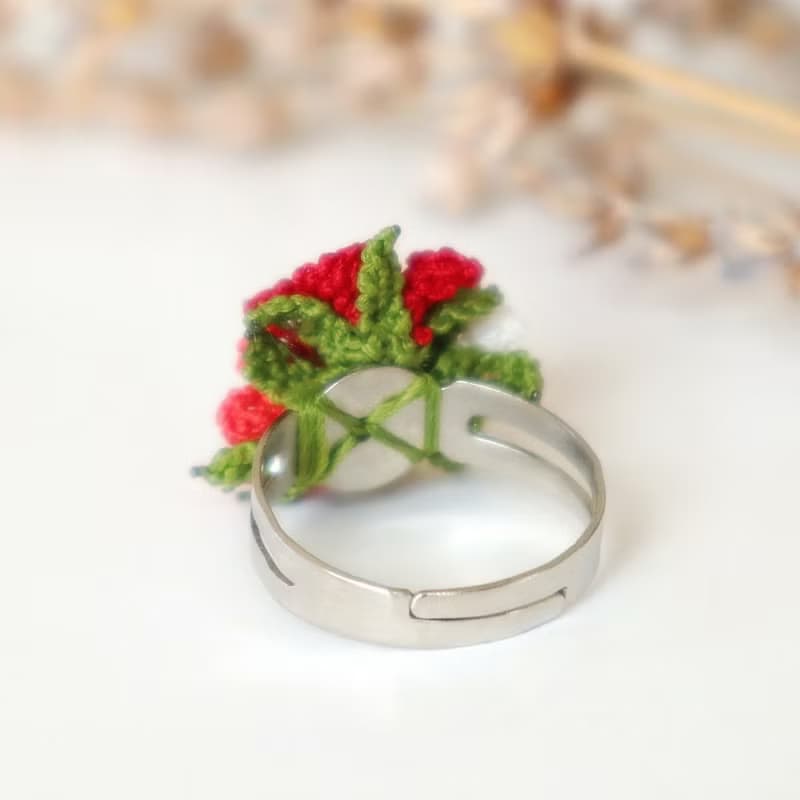 PREMIUMレースのリング【ブーケ】サマースカイ