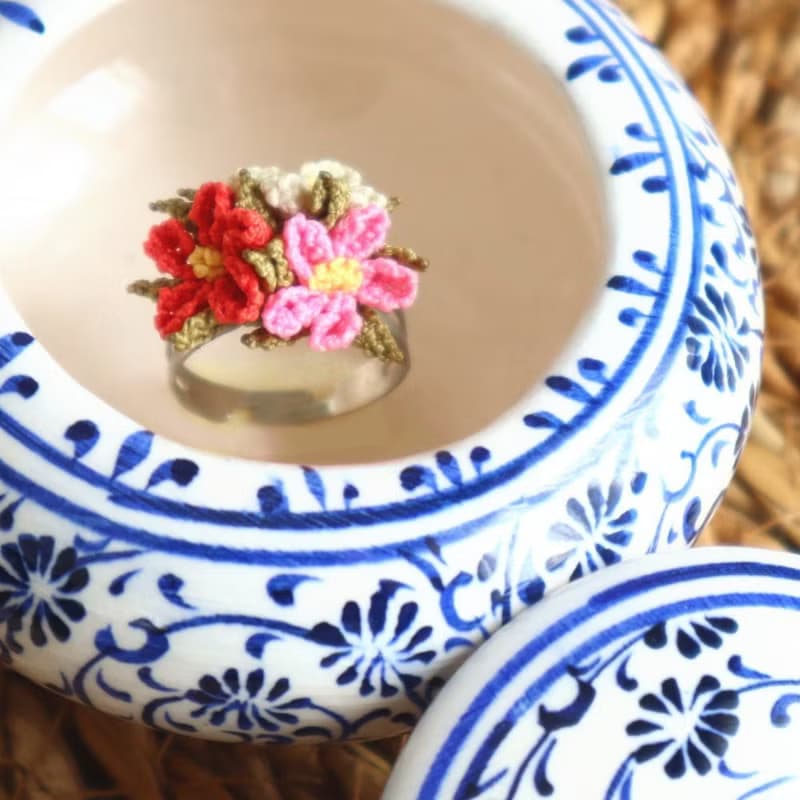 PREMIUMレースのリング【ブーケ】サマースカイ