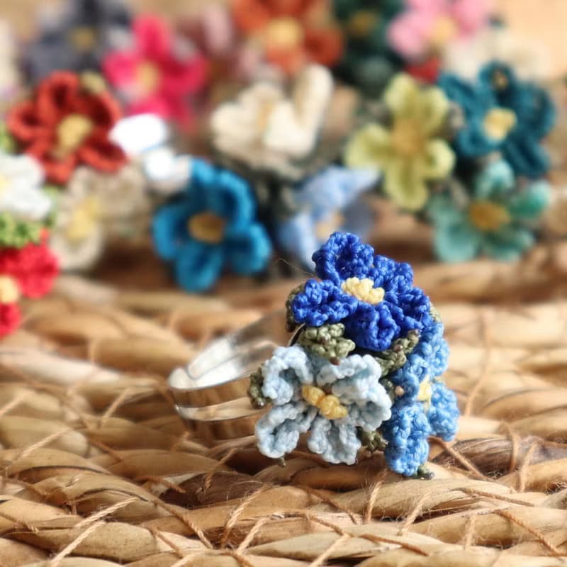 PREMIUMレースのリング【ブーケ】サマースカイ