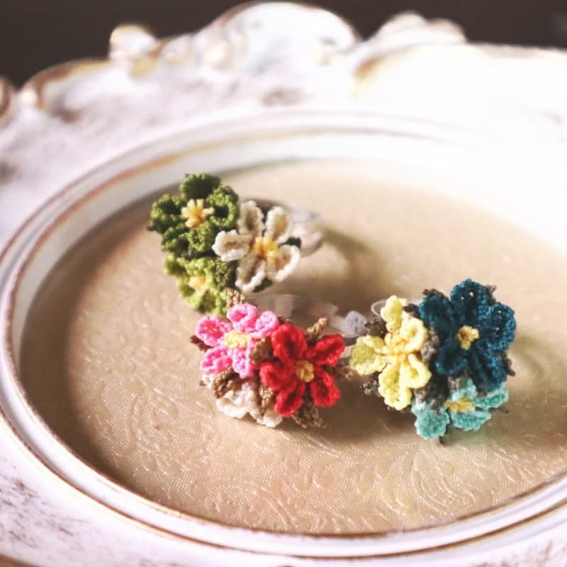 PREMIUMレースのリング【ブーケ】サマースカイ