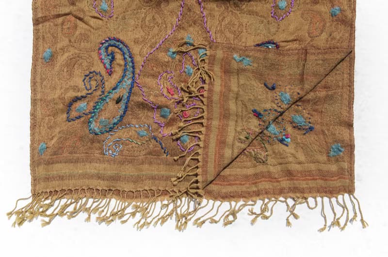保暖毛毯 羊毛刺繡披肩/針織圍巾/刺繡圍巾/羊絨披巾/喀什米爾Cashmere 聖誕節禮物 交換禮物 母親節 父親節-花