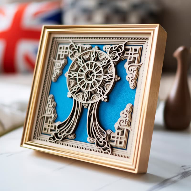 梯木疊雕-金輪|新中式擺件玄關酒櫃創意客廳家居裝飾品喬遷禮物