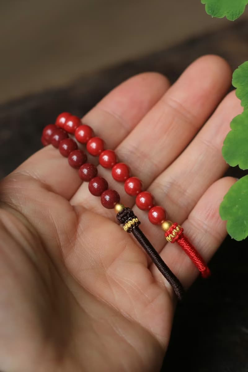 春秋手作繩編 | 新年紅繩 | 高含量帝王砂 沙金隔珠 | 吉祥年