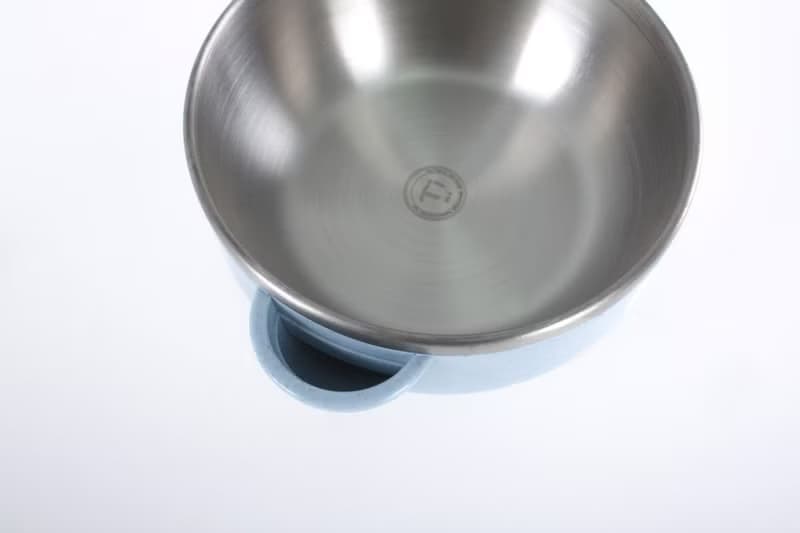 純鈦兒童學習杯注水碗兩件組(雙層 雙耳杯+注水碗)-石灰藍