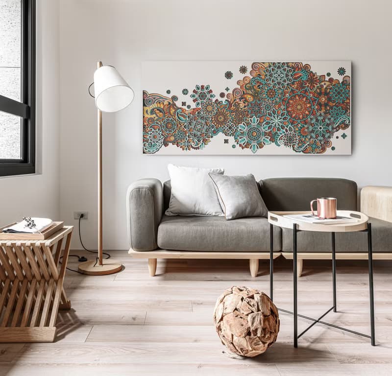 繁花似錦|現代輕奢客廳背景牆裝飾畫走廊玄關掛畫3d立體