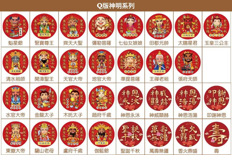Q版神明祝壽 米果巧克力 中壇元帥 媽祖 土地公 拜拜供品 結緣品