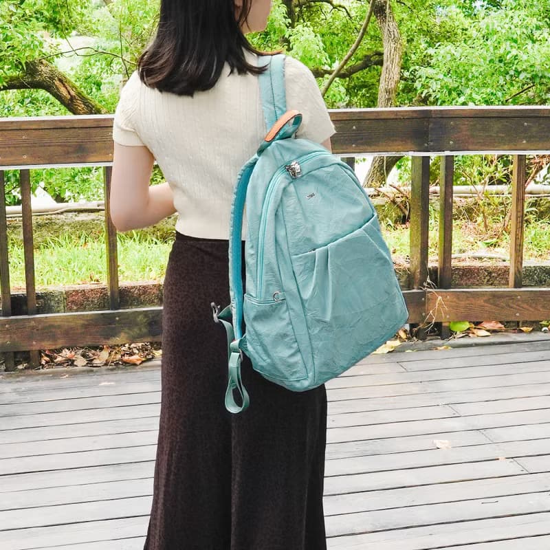 (蒂芬妮藍)輕盈紙感甜美系休閒旅行後背包(大款)33571