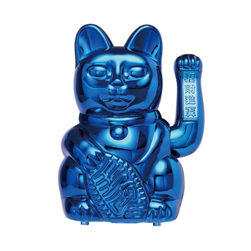 Jumbo Lucky Cats 特大號幸運繽紛自動招手招財貓-幸運寶藍色