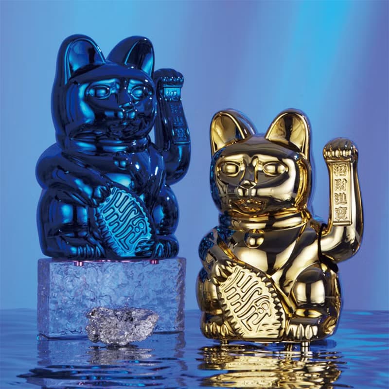 Jumbo Lucky Cats 特大號幸運繽紛自動招手招財貓-幸運寶藍色