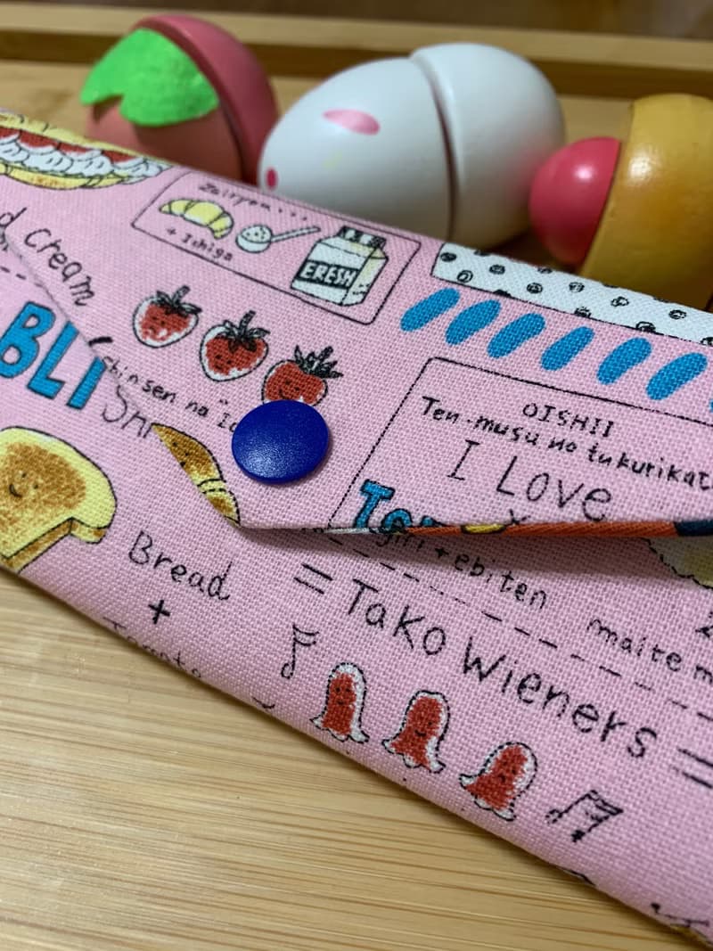 文青風環保筷袋  美食嚮宴 溫柔粉 手作餐具袋.交換禮物.