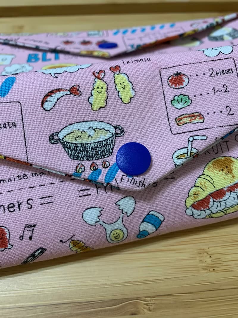 文青風環保筷袋  美食嚮宴 溫柔粉 手作餐具袋.交換禮物.