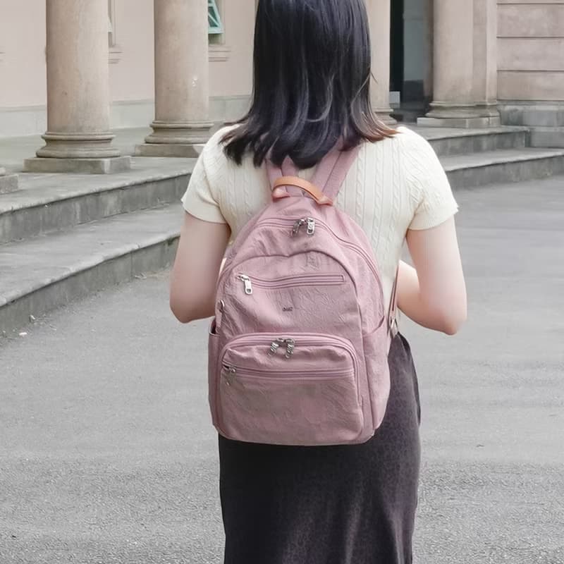 (櫻花粉)必buy輕盈紙感旅行後背包33531