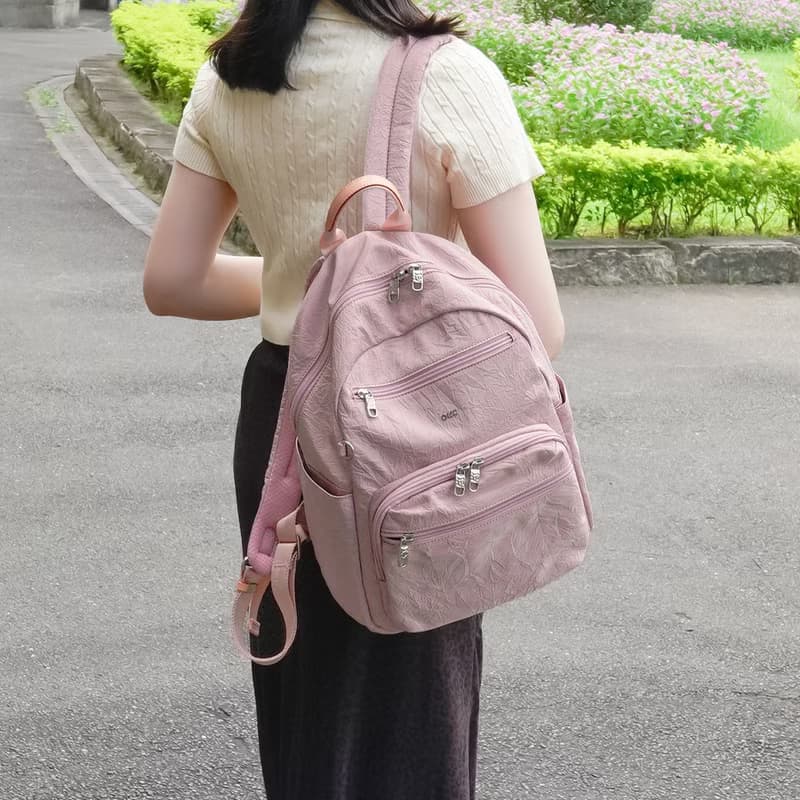 (櫻花粉)必buy輕盈紙感旅行後背包33531