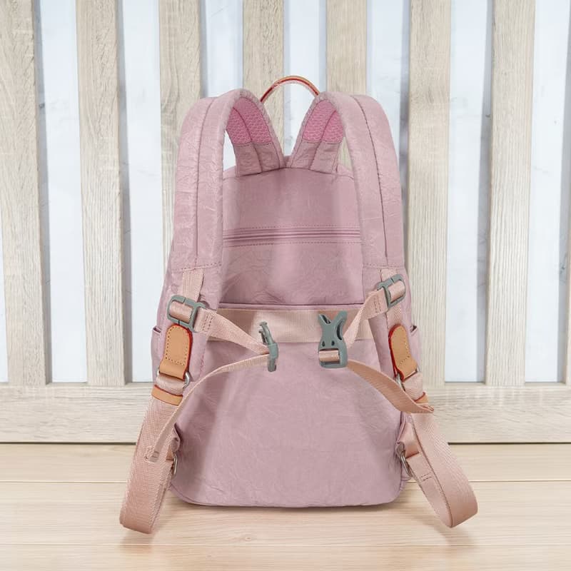 (櫻花粉)必buy輕盈紙感旅行後背包33531