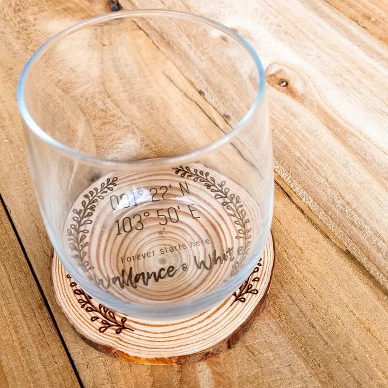 經緯坐標年輪原木杯墊| 地理科學現代木質生活用品| 新居喬遷禮物