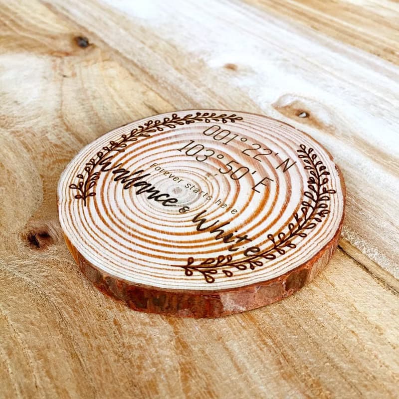 經緯坐標年輪原木杯墊| 地理科學現代木質生活用品| 新居喬遷禮物