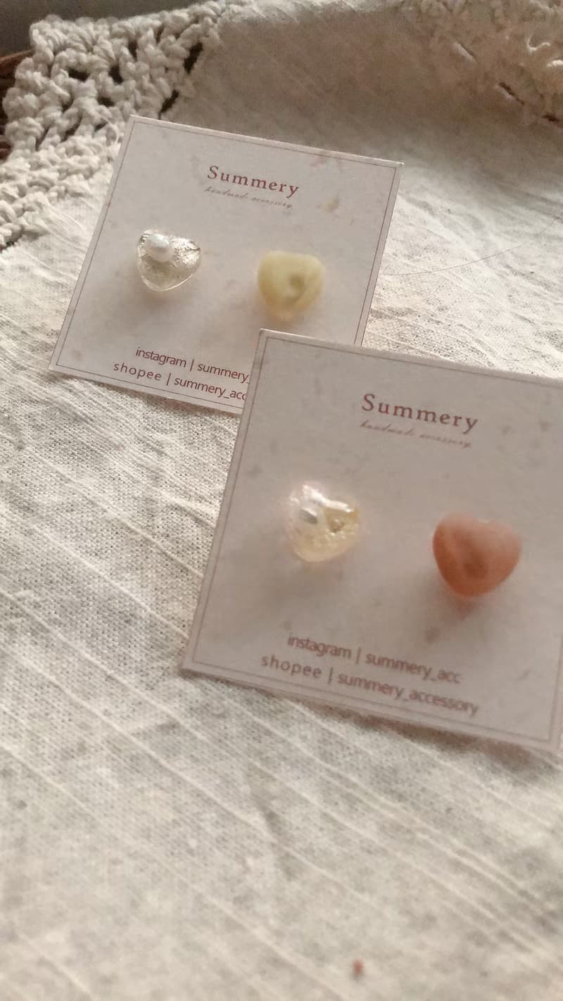 日常小貼耳 磨砂糖 心型耳飾