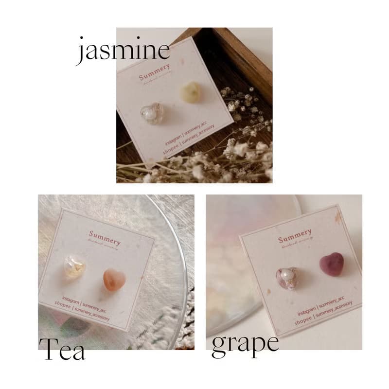 日常小貼耳 磨砂糖 心型耳飾